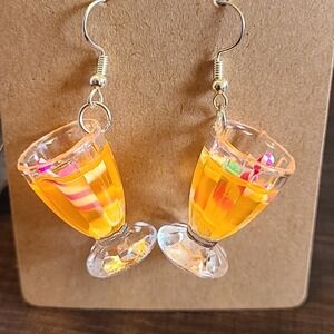 Handmade Cocktail Drink Earrings Novelty Funky Quirky Dangle‎ Drop Earrings